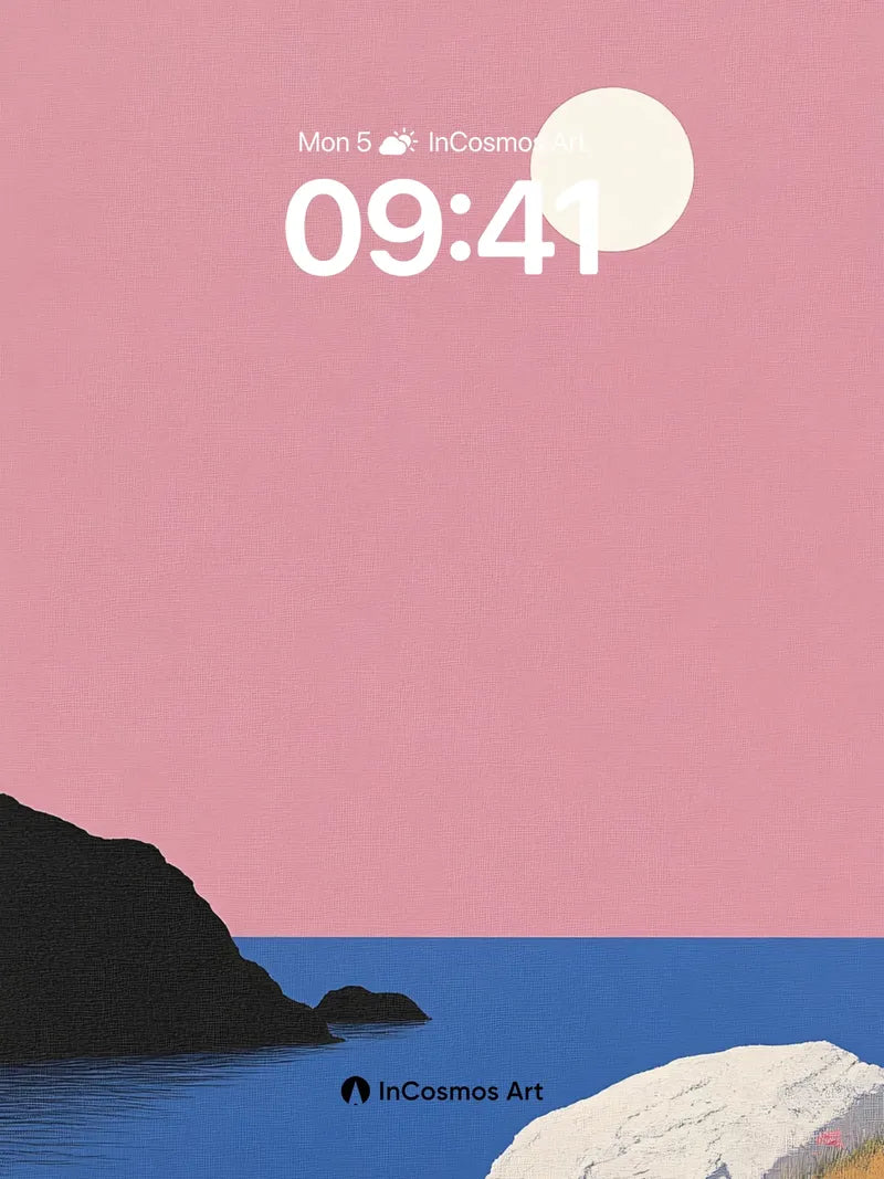 Serenity Bloom Wallpaper with Lunar Stillness