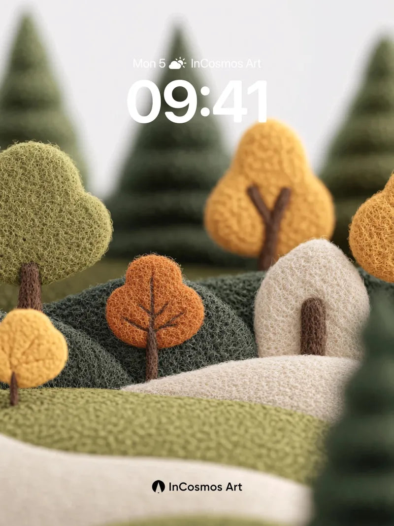 Felted Forest Wallpaper with Autumn Whispers