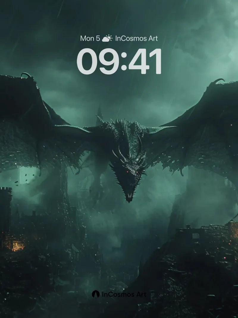 Shadowed Wings Wallpaper with Ember Glow