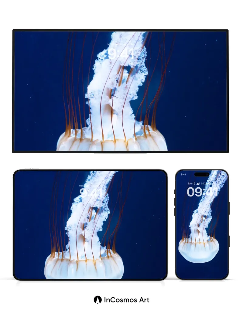 Luminous Drift Wallpaper with Ethereal Tendrils