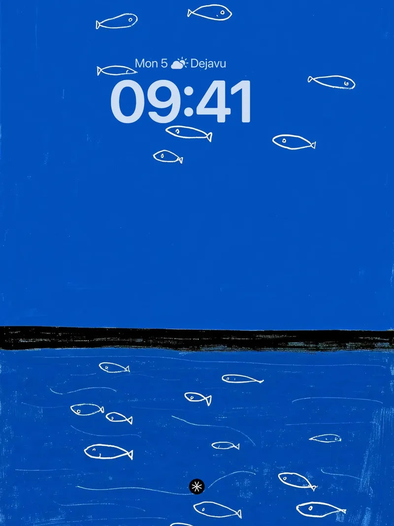 Serene Aquatic Lines Wallpaper - Minimalist Ocean Background wallpaper for iPhone, iPad & Mac
