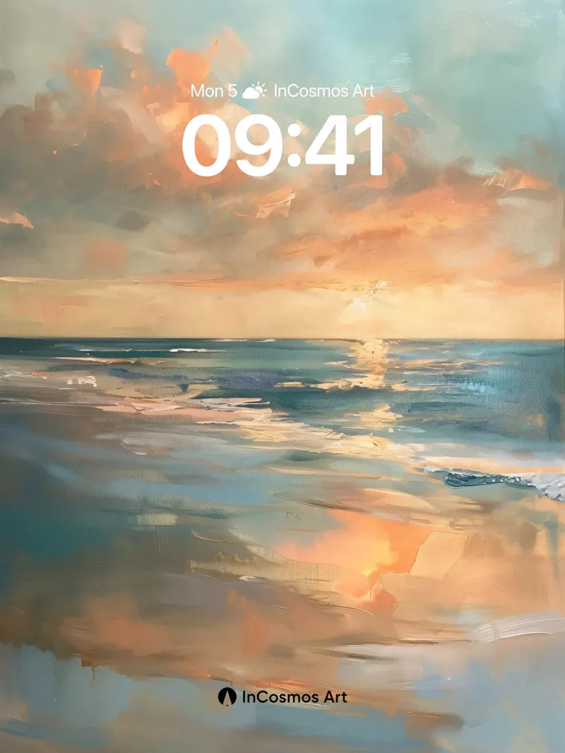 Serenity Drift Wallpaper with Golden Horizon wallpaper for iPhone, iPad & Mac