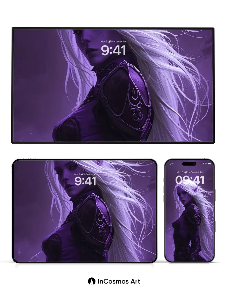 Luminous Shadow Wallpaper with Silver Veil