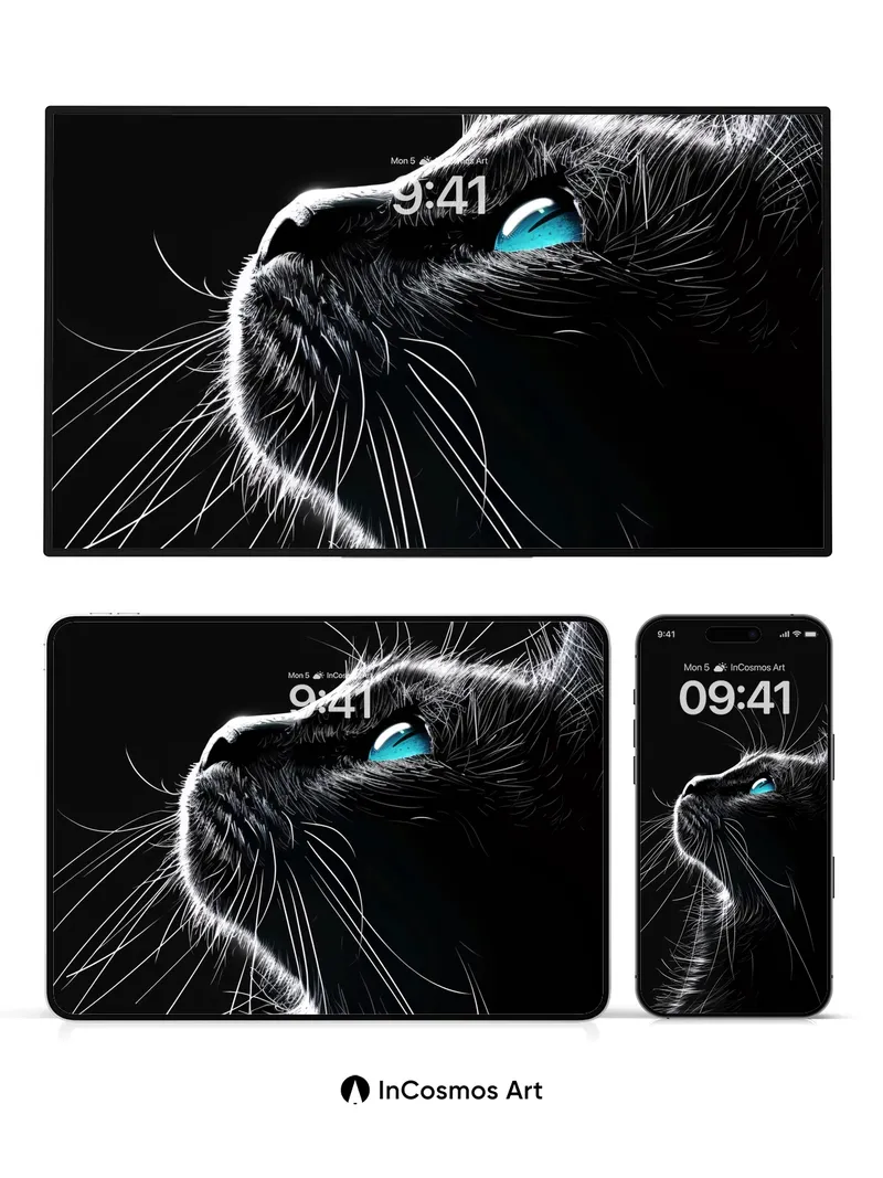 Silent Shadow Wallpaper with Electric Gaze