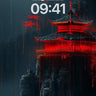 Crimson Reverie Wallpaper with Digital Drizzle wallpaper for iPhone, iPad & Mac