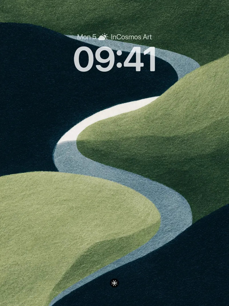 Velvet River Flow Wallpaper with Jade Hills wallpaper for iPhone, iPad & Mac