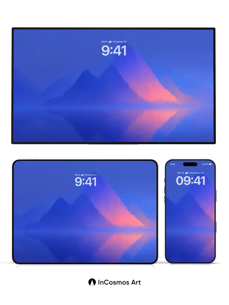 Serenity Peak Wallpaper with Aurora Reflection