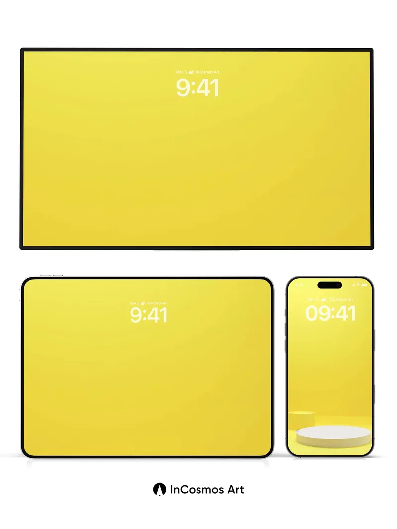 Sunlit Stillness Wallpaper with Floating Discs