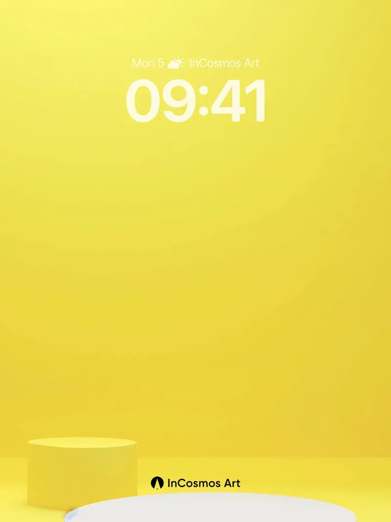 Sunlit Stillness Wallpaper with Floating Discs