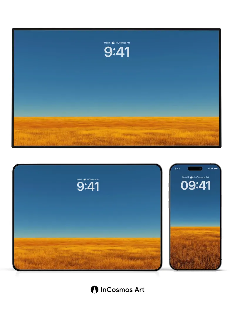 Golden Horizon Wallpaper with Infinite Sky