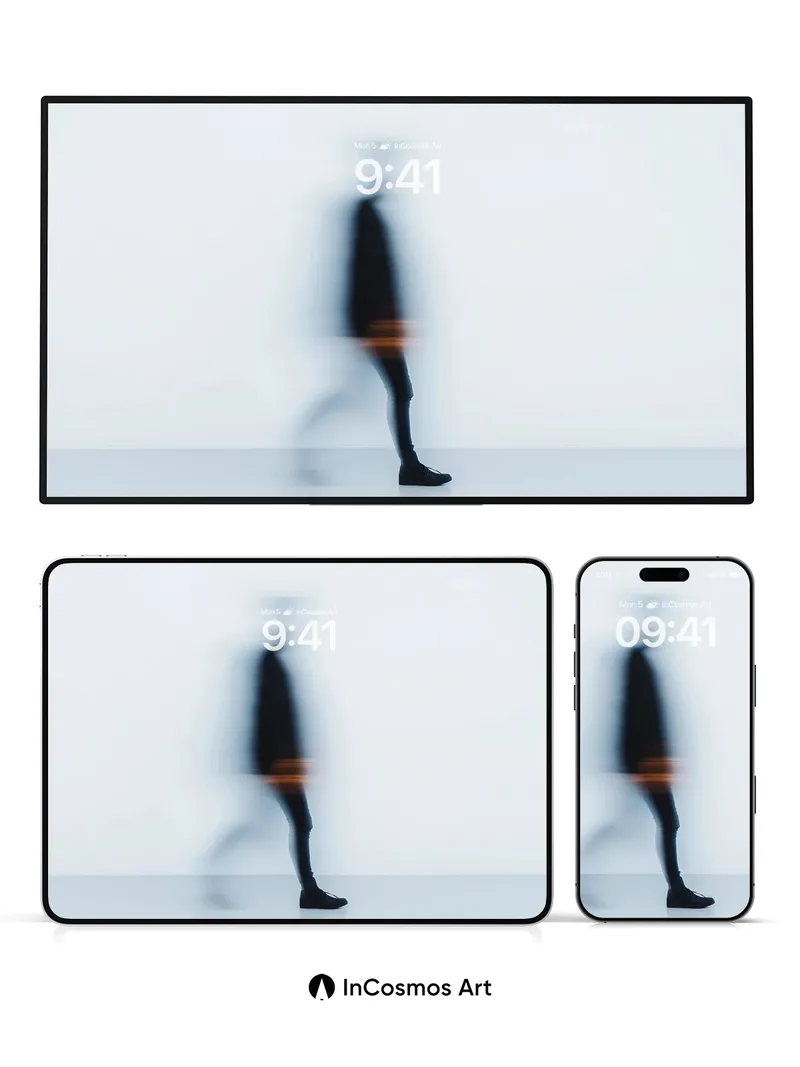 Silhouetted Motion Wallpaper with Ethereal Blur