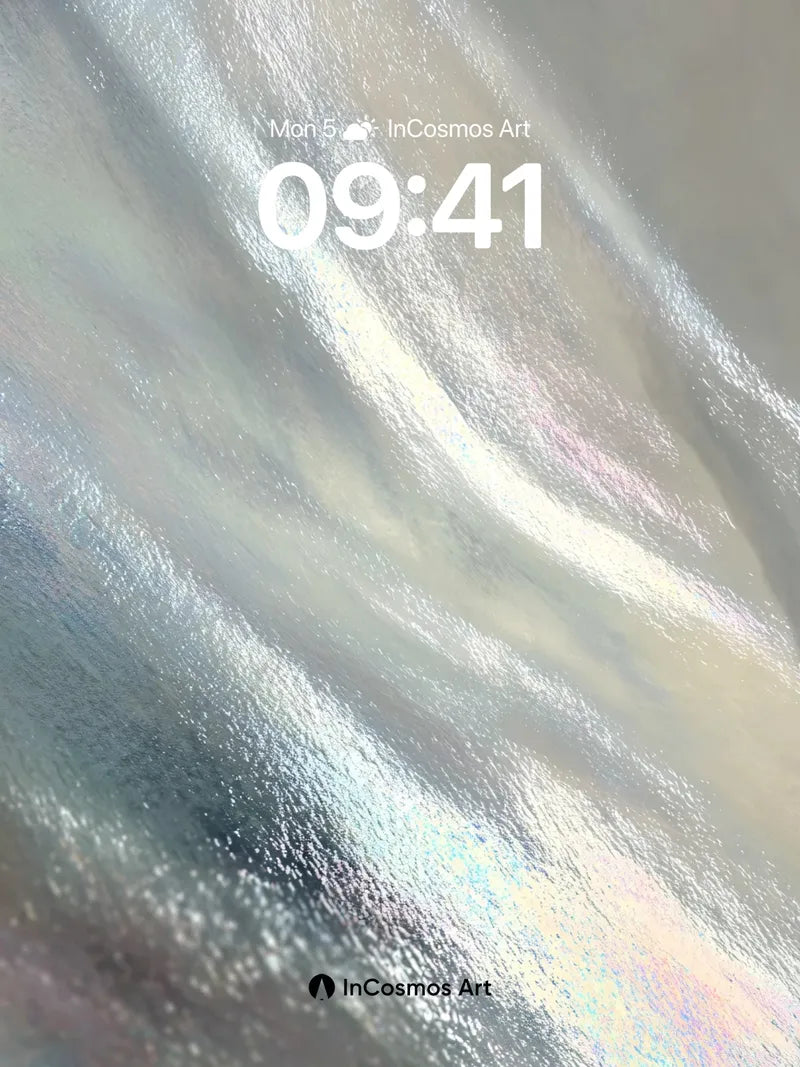 Luminous Drift Wallpaper with Iridescent Veils