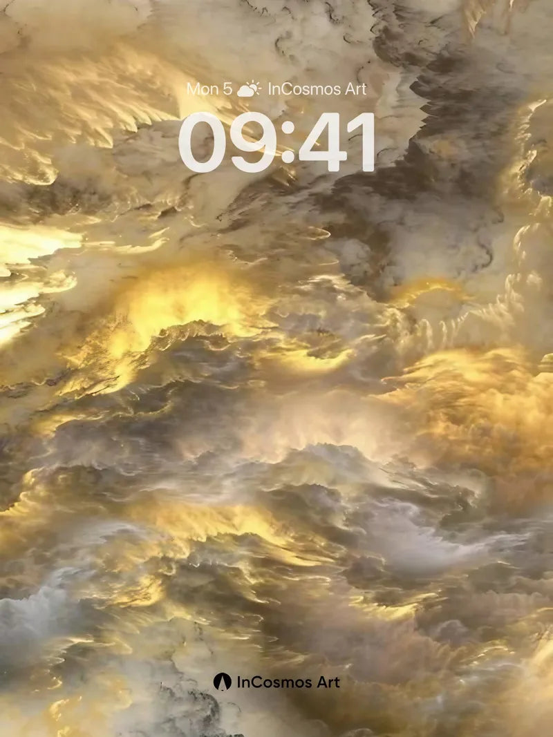 Golden Storm Wallpaper with Cloud Veins