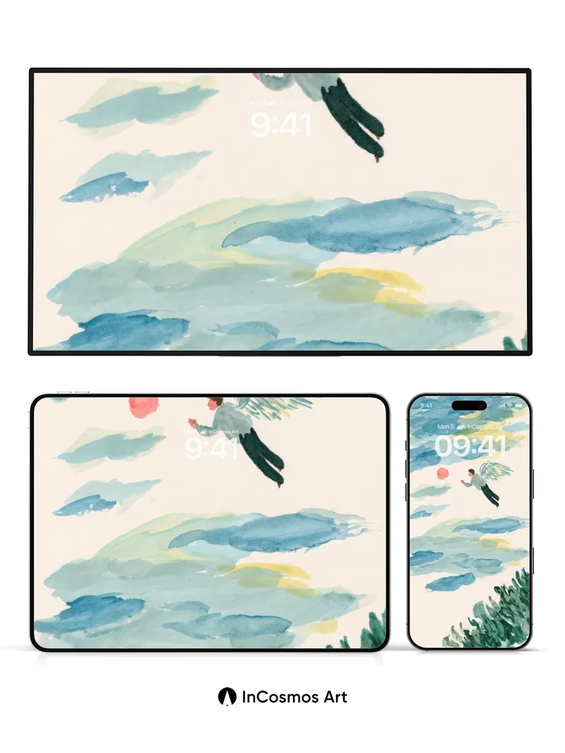 Floating Wings Wallpaper with Skyward Flight