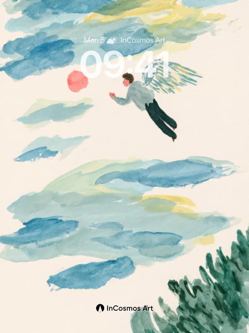 Floating Wings Wallpaper with Skyward Flight