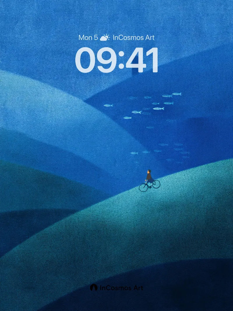 Surreal Deep Sea Wallpaper with Cycling Light wallpaper for iPhone, iPad & Mac