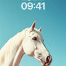 Serene Skyline Wallpaper with White Horse Silhouette wallpaper for iPhone, iPad & Mac