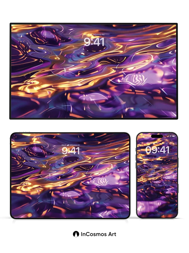 Luminous Abyss Wallpaper with Liquid Gold Veins