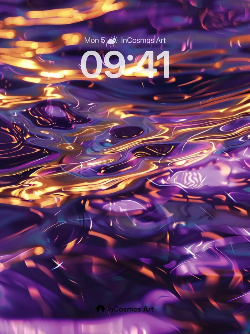 Luminous Abyss Wallpaper with Liquid Gold Veins