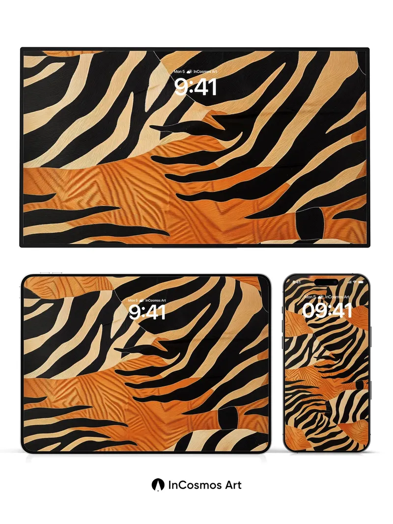 Wild Pulse Wallpaper with Wooden Veins