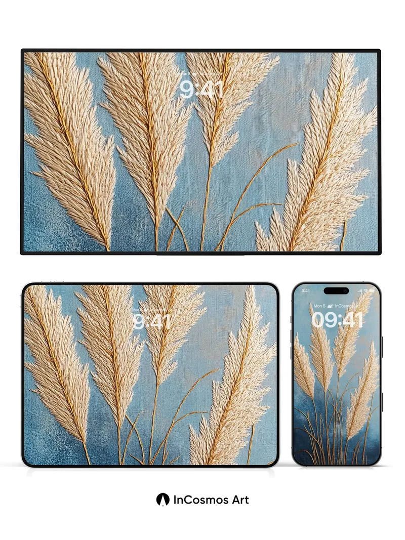 Serenity Reeds Wallpaper with Golden Hush