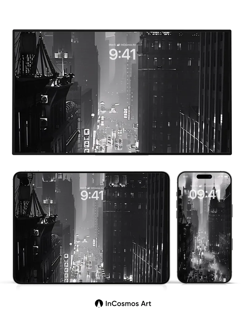 Neon Fog Wallpaper with Steel Silence