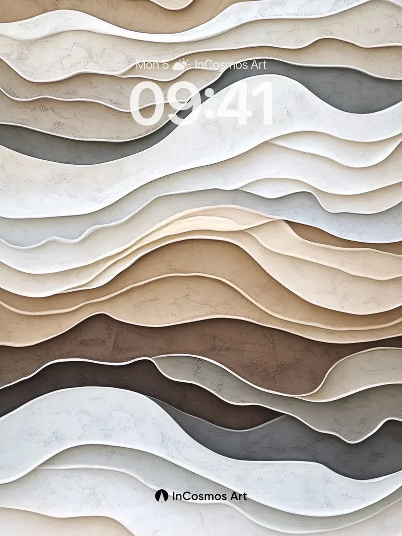 Serenity Wave Wallpaper with Marbled Depth