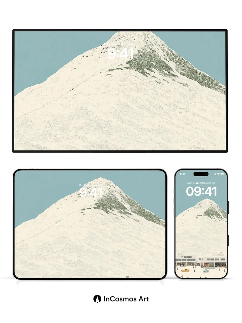 Serene Snowcone Wallpaper with Modern Base