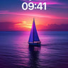 Crimson Horizon Wallpaper with Sailboat Silhouette wallpaper for iPhone, iPad & Mac