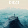 Solitary Peak Wallpaper with Distant City Haze wallpaper for iPhone, iPad & Mac