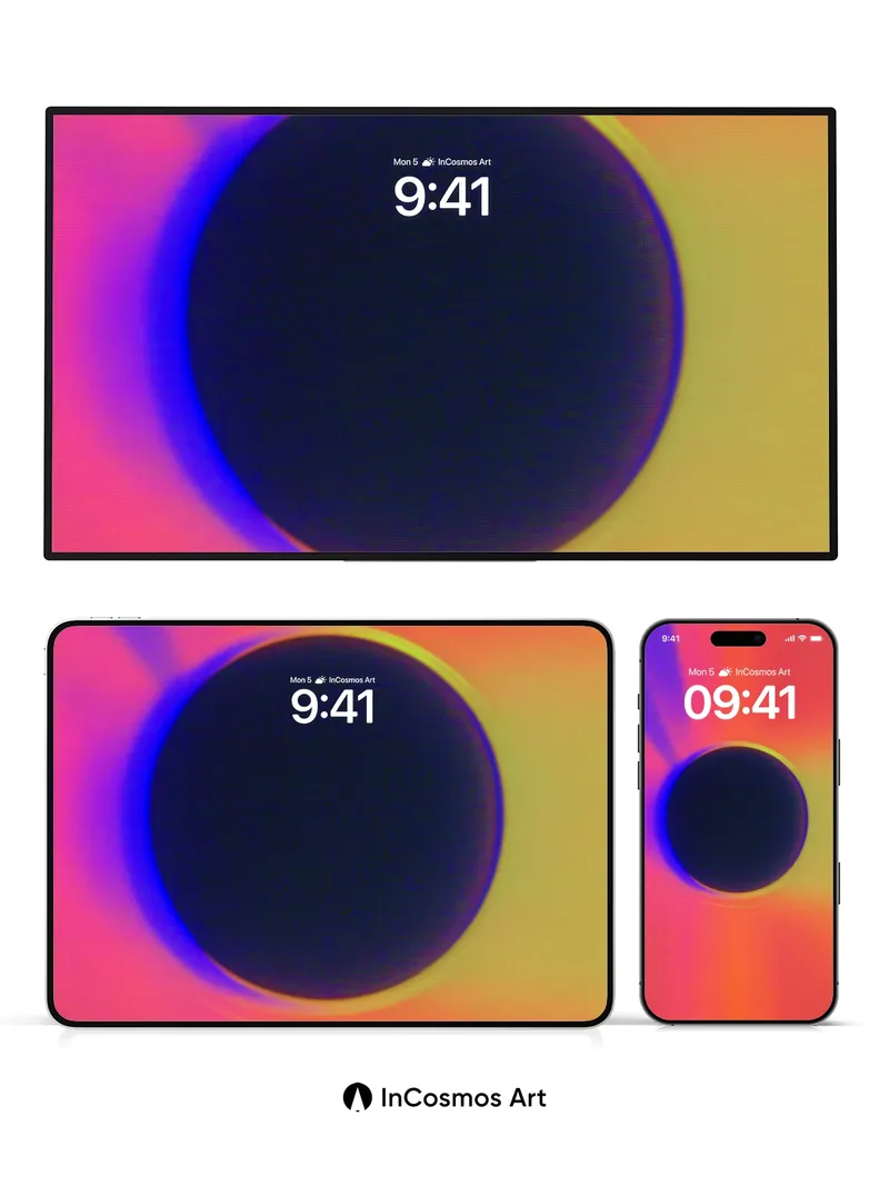 Cosmic Void Wallpaper with Neon Halo