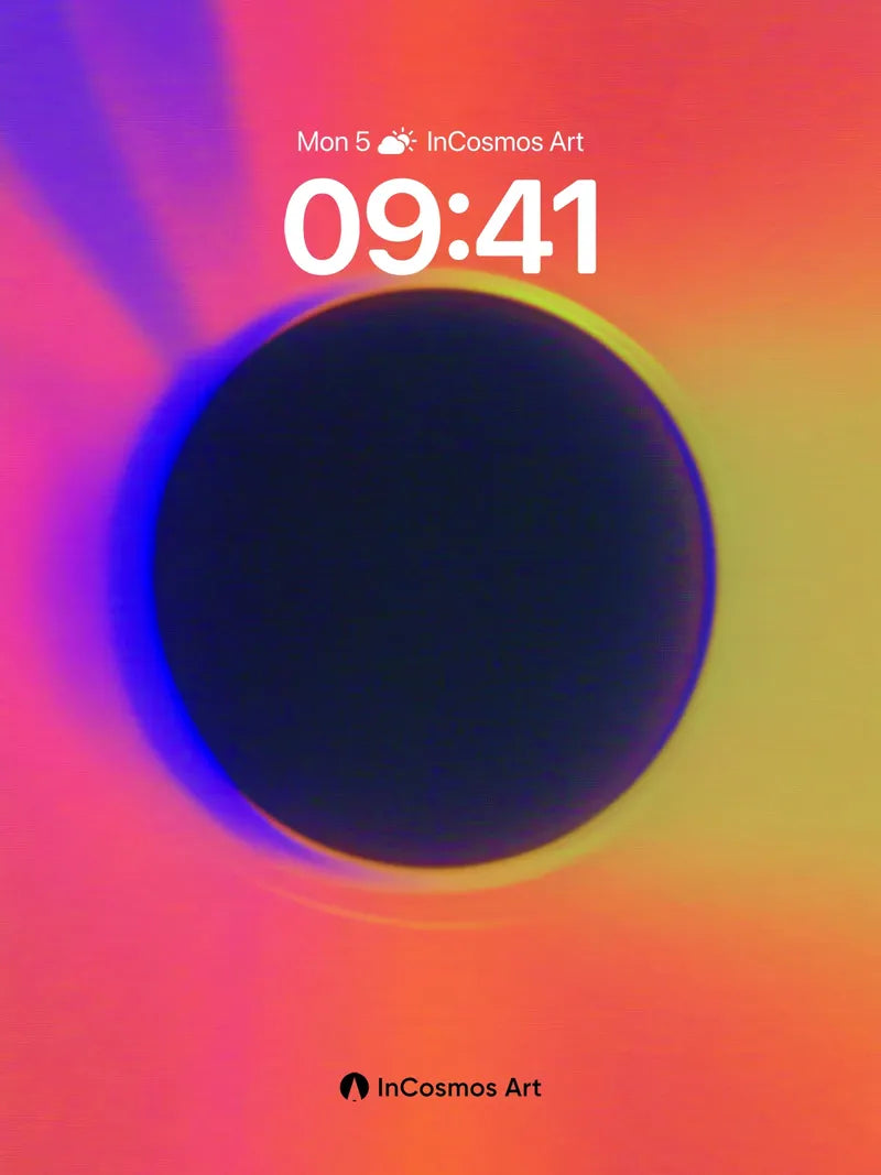 Cosmic Void Wallpaper with Neon Halo