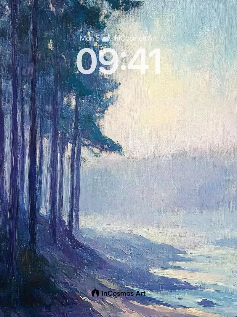 Serenity Pine Cliffs Wallpaper with Coastal Hush