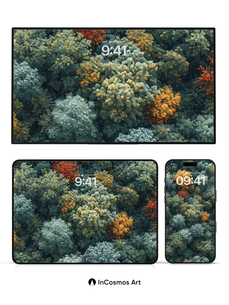 Autumn Hush Wallpaper with Golden Canopy