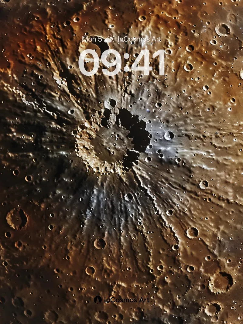 Cosmic Scar Wallpaper with Radiant Craters wallpaper for iPhone, iPad & Mac
