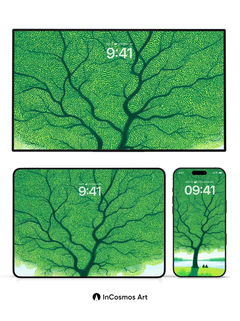 Serenity Tree Wallpaper with Whispering Canopy