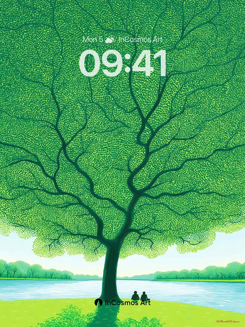 Serenity Tree Wallpaper with Whispering Canopy wallpaper for iPhone, iPad & Mac