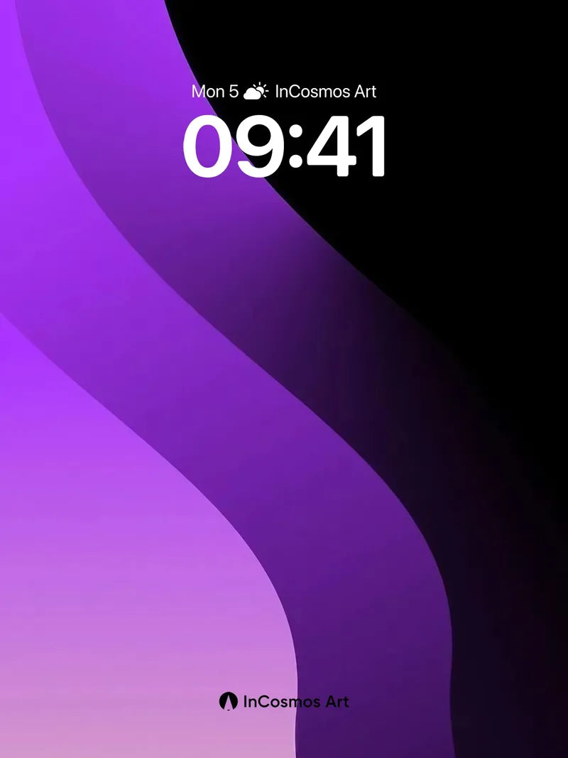 Luminous Wave Wallpaper with Deep Shadow Veil