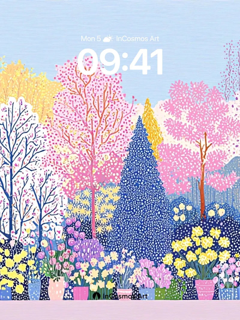 Whispering Garden Wallpaper with Polka-Dot Canopy