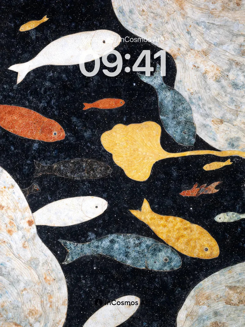 Silent Depths Wallpaper with Marbled Currents wallpaper for iPhone, iPad & Mac