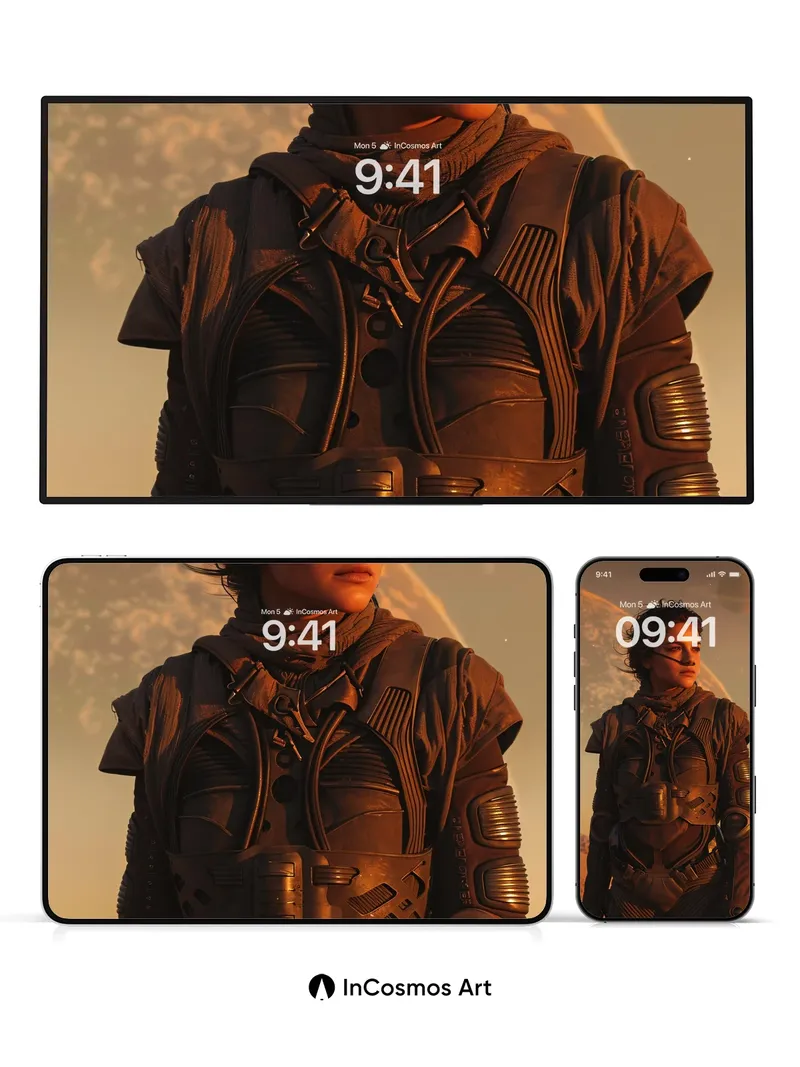 Desert Sovereign Wallpaper with Cosmic Gaze