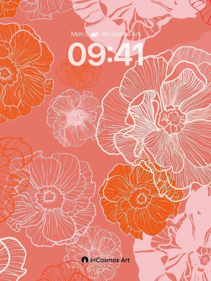 Coral Bloom Wallpaper with Whispering Petals wallpaper for iPhone, iPad & Mac