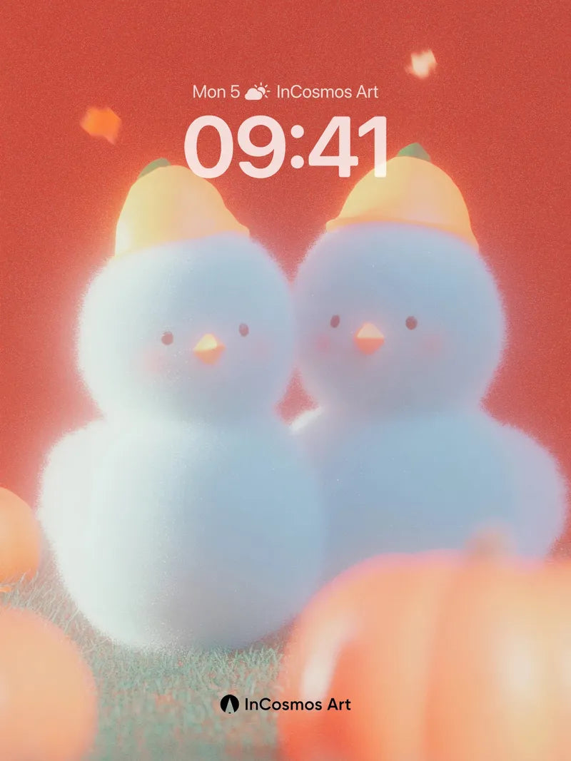 Glowing Snowbird Wallpaper with Pumpkin Whispers wallpaper for iPhone, iPad & Mac
