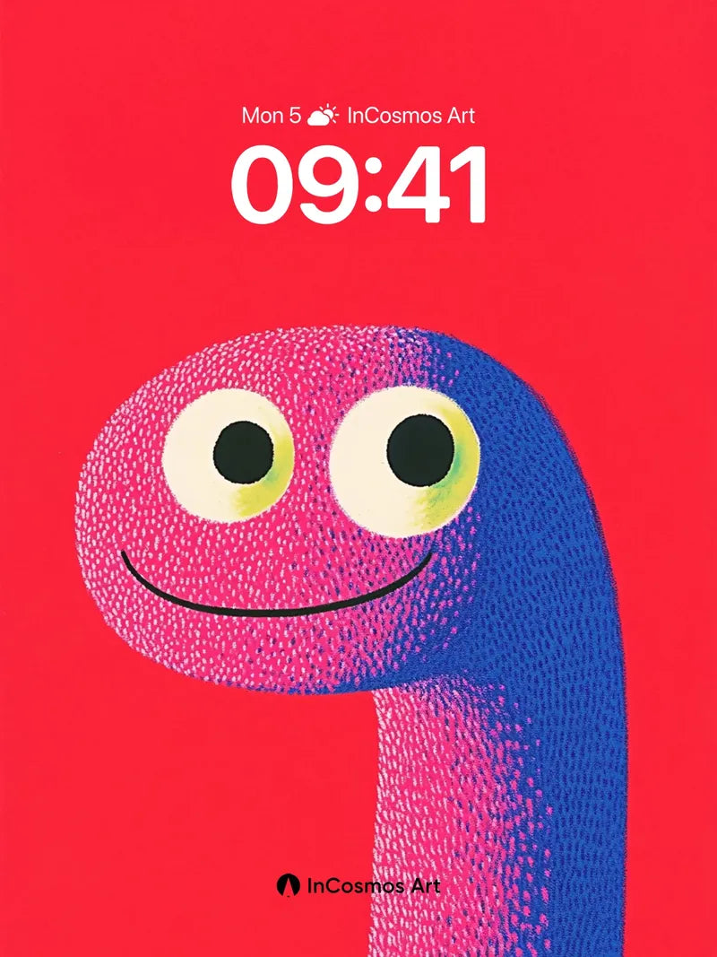 Playful Gradient Wallpaper with Dot-Textured Smile