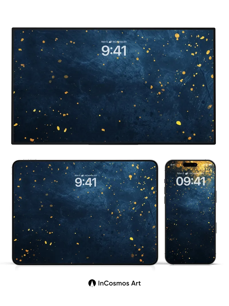 Midnight Gold Dust Wallpaper with Celestial Drift