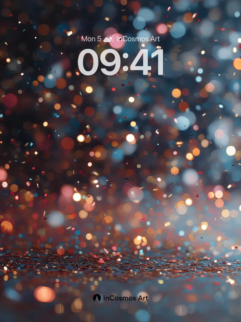 Cosmic Sparkle Wallpaper with Floating Light Dust