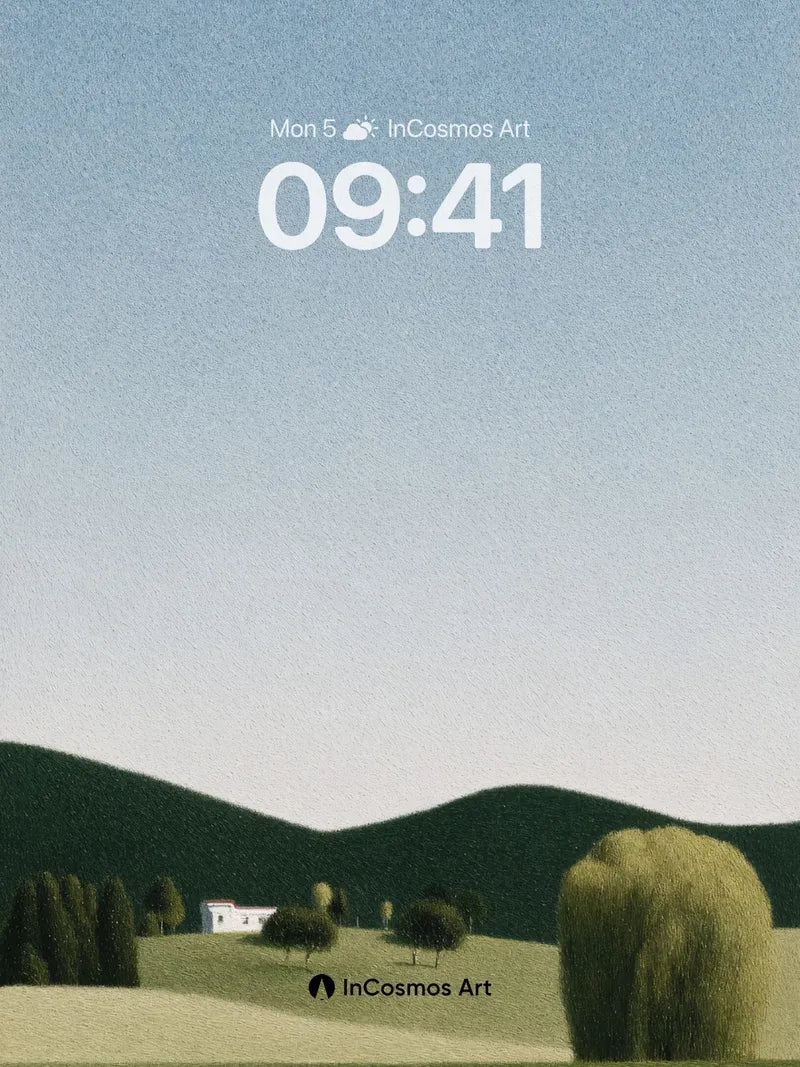 Quiet Green Hills Wallpaper with Soft Horizon wallpaper for iPhone, iPad & Mac