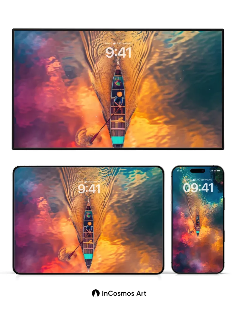 Serenity Drift Wallpaper with Liquid Sky