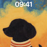 Starry Night Puppy Wallpaper with Van Gogh Swirls wallpaper for iPhone, iPad & Mac