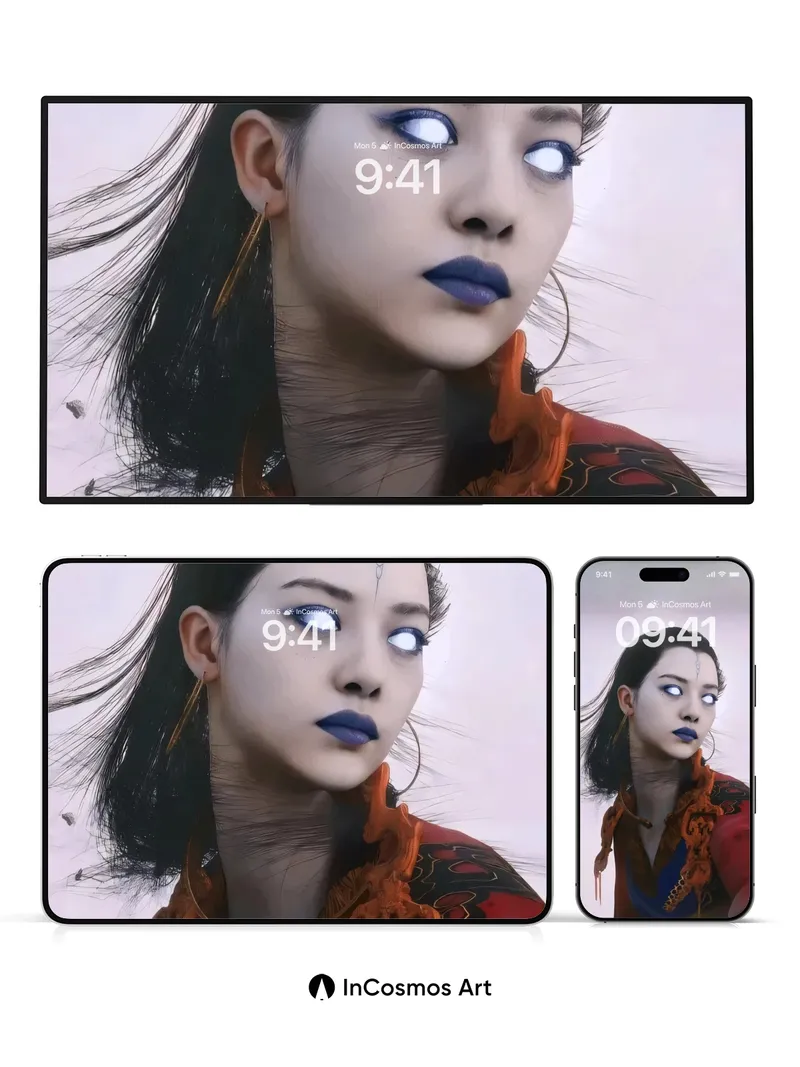 Ethereal Gaze Wallpaper with Mythic Threads